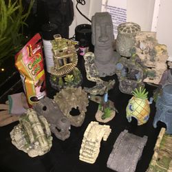 Aqaurium Decoration Boats Ships Plants Etc