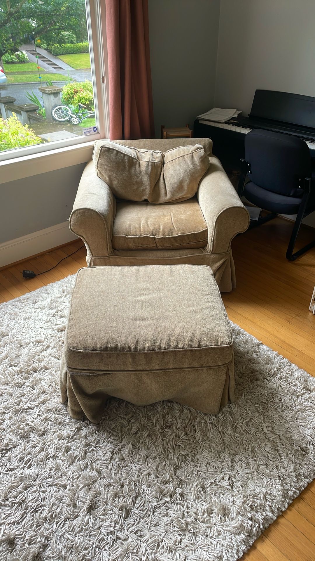 Pottery Barn Chair and ottoman