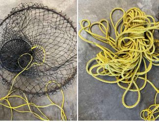 32" Deluxe round Fishing hoop net & rope