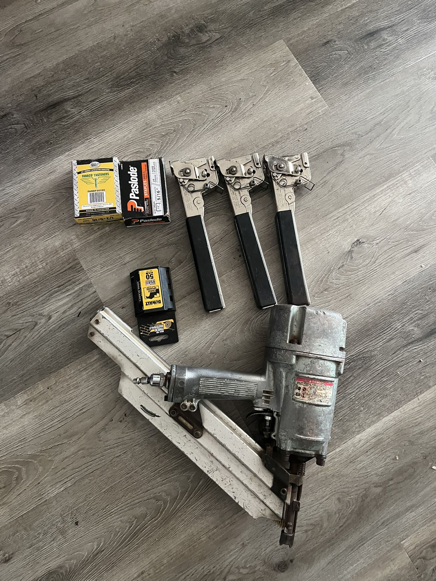 Nail Gun and Hammer Tackers with some nails