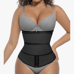 8XL Waist Trainer for Women Belly Fat Long Torso Sauna Workout 2 Belt With Zipper Steel Bones Corset