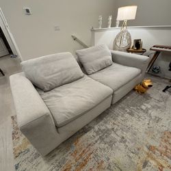 Sectional Sofa Wide Low Profile - Light Grey 