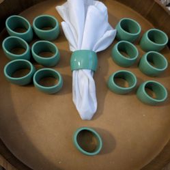 14 Aqua Green Napkin Rings
