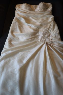 Strapless Ivory Satin Wedding Gown