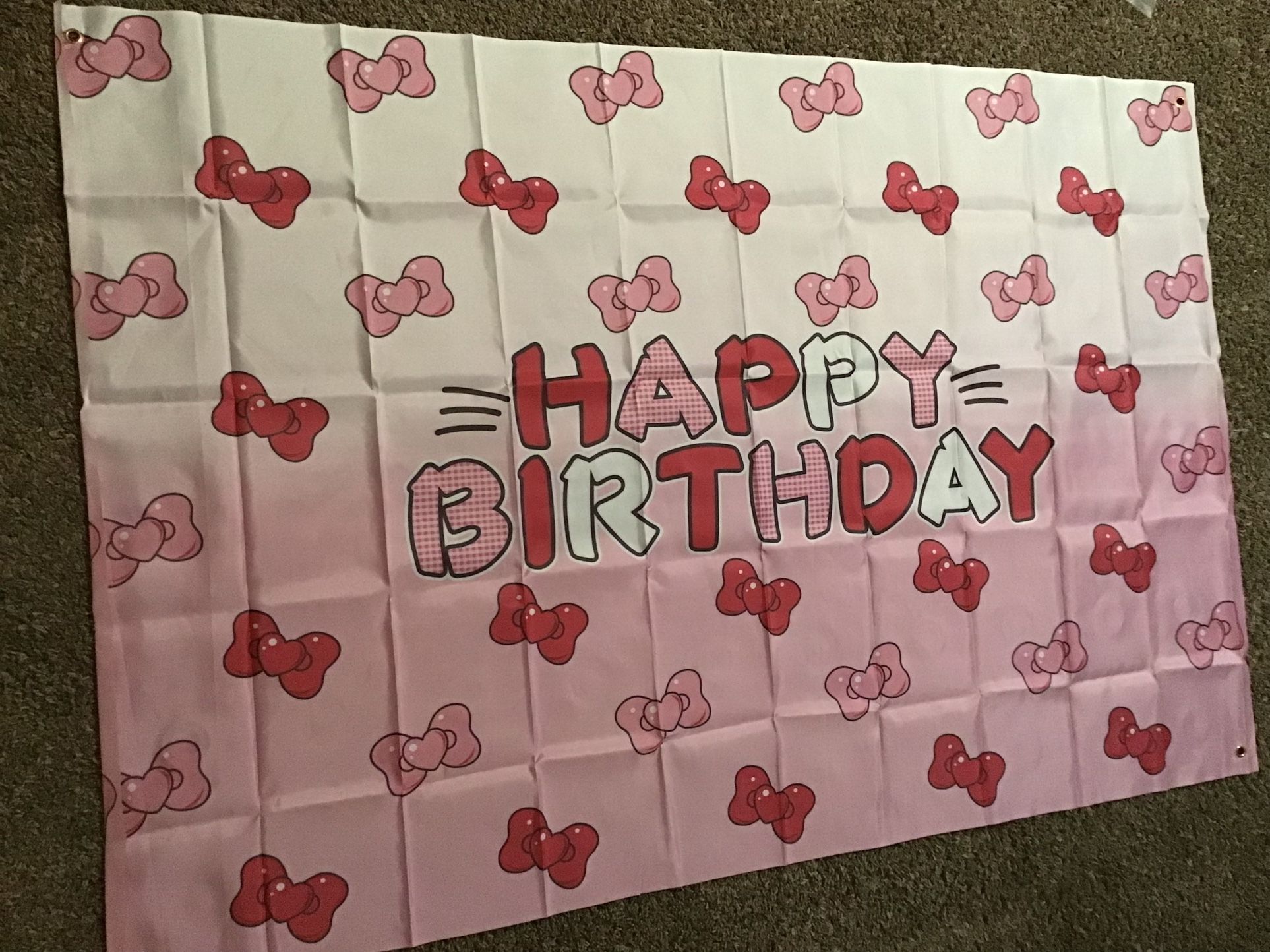 Pink Happy Birthday Banner
