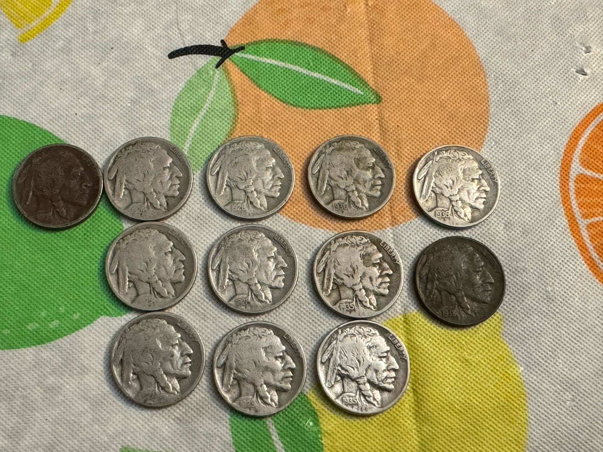Lot Of 11 Buffalo Nickels