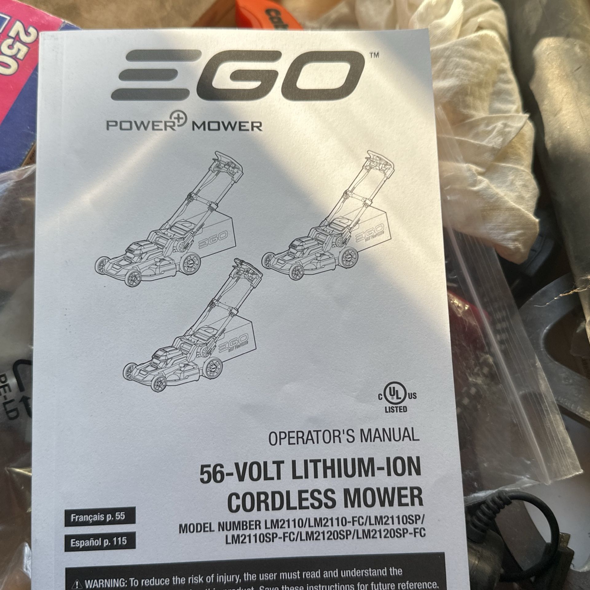 EGO POWER LAWNMOWER