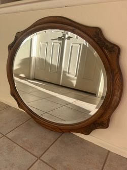 ✨ Vintage Oval Wood Framed Mirror | Decorative Wall Mirror 🪞