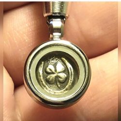 15mm 999 Fine Silver Lucky 4 Leaf Clover Pendant 