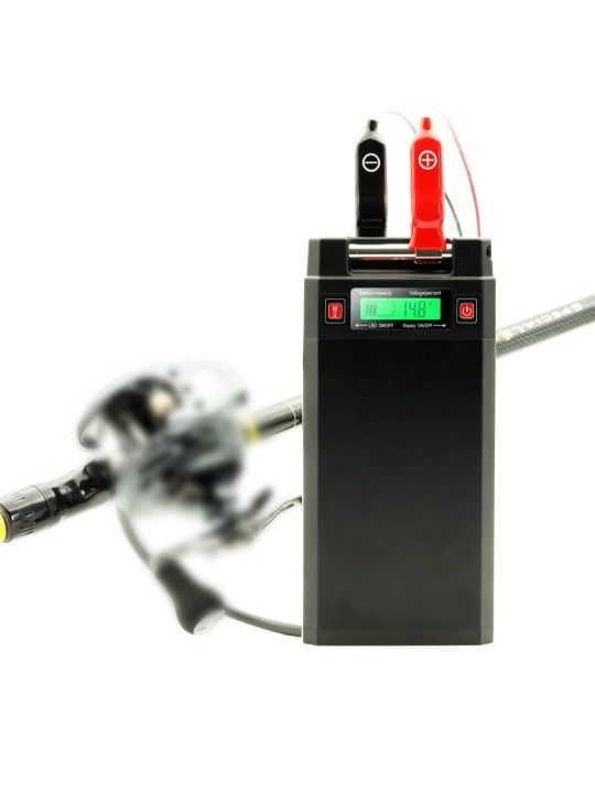 Electric Reel Battery. 14.8V 20000 mAh. Stable Power Output. Aluminum Alloy Rust-Proof Casing. Compatible with Daiwa and Shimano Electric Fishing Reel
