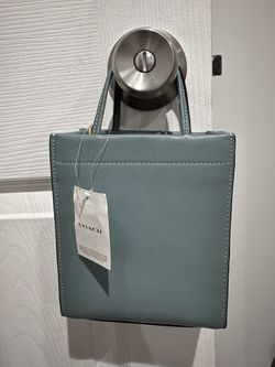 NWT Authentic COACH Mini Cashin Tote glove tanned leather Sage Green