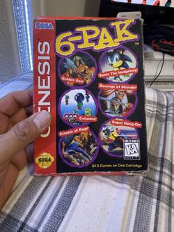 Sega Genesis Six Pack Game With Box 30$$$