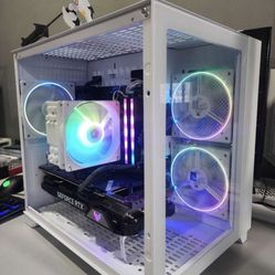 White RGB gaming PC 