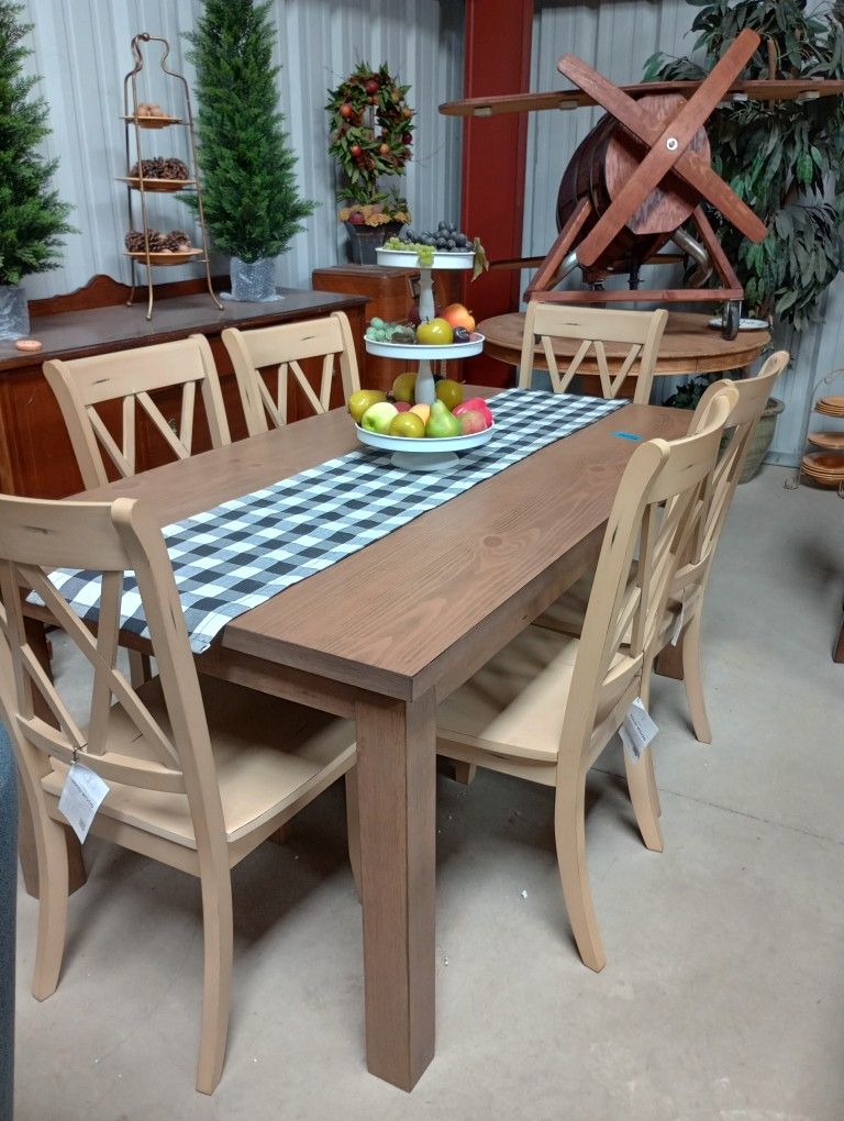 Farmhouse Style Dining Table Set