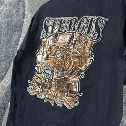 Y2K Sturgis 2011 Rally T-Shirt Mens XL Black Skeleton Biker