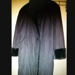 NEW 4 FT LONG WOMENS COAT, FUR TRIM CUFFS & LINING, waterproof/waterrepellent: $329 Value $$ OFF, Available!