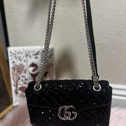 Black glitter purse