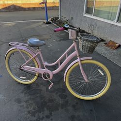 Pink Beach Cruiser Bike