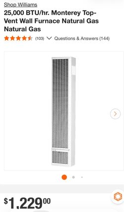 Williams 25,000 BTU Wall Heater