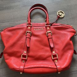 Michael Kors Red Leather Bag