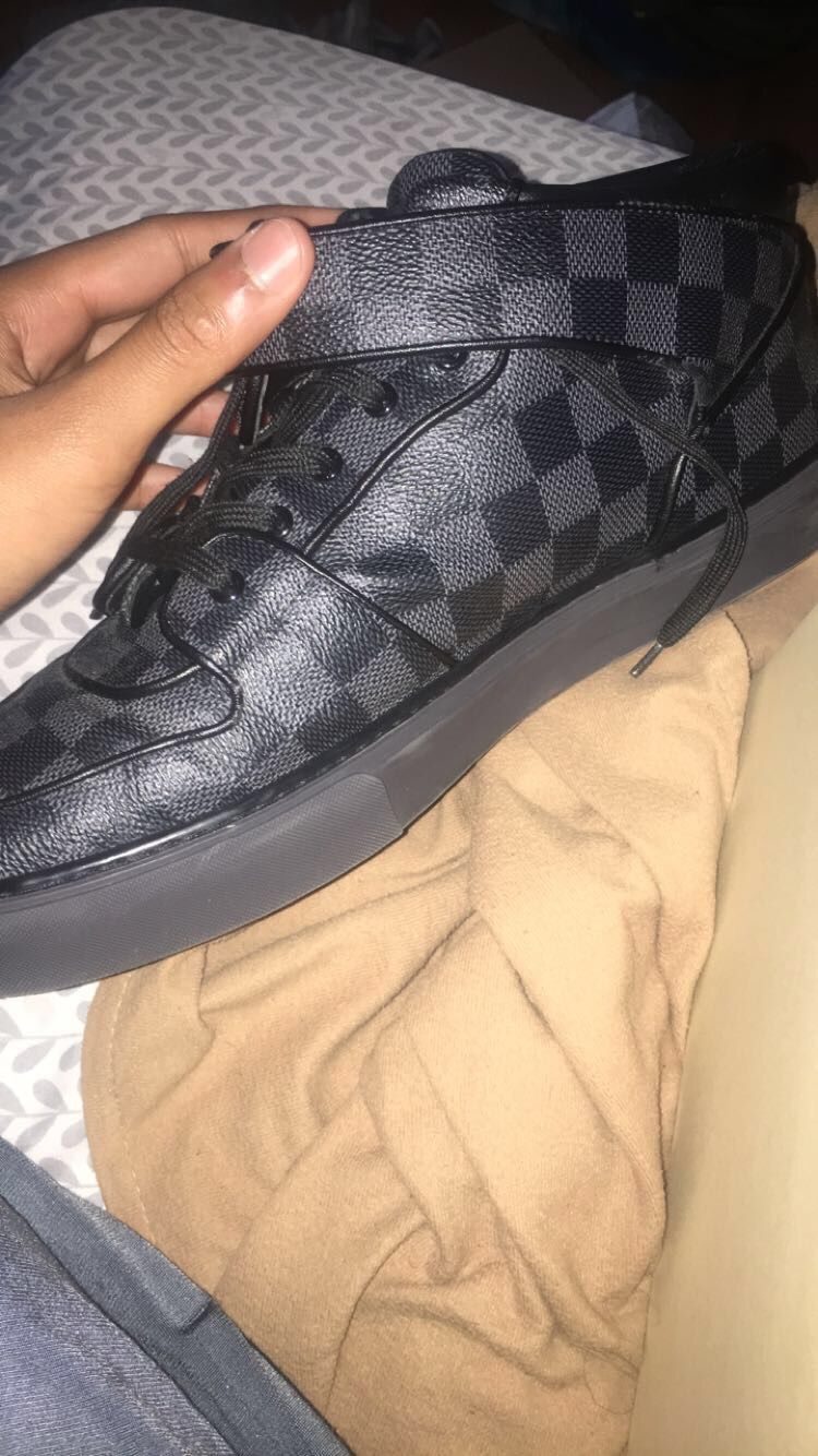 Louis Vuitton black Damier sneakers