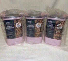 3-Pack Ello Airtight Pantry Perfection 9 Cup Plastic Canister Cashmere Pink