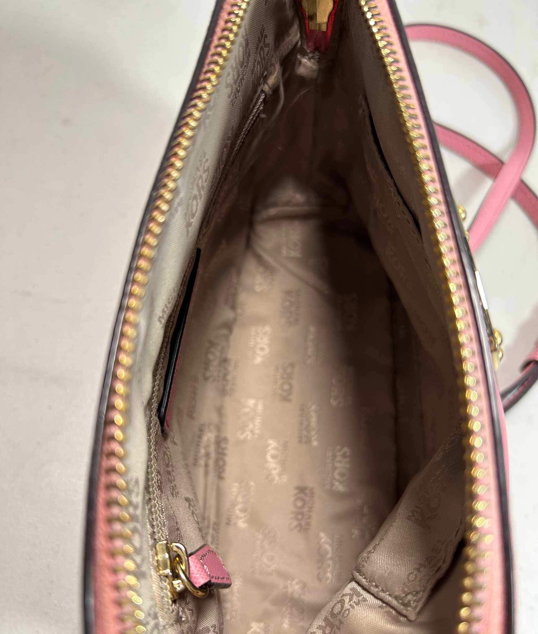 Michael Kors Cindy Dome Crossbody Bag Misty Rose Pink Saffiano Leather