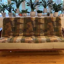 Teak Wood Futon - Queen Sleeper
