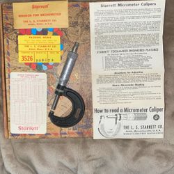 (Mint Condition) Antique Starrett Micrometer Caliper
