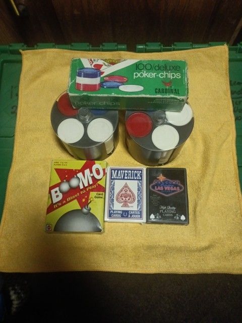 Vintage Poker Chips Set For Sale.