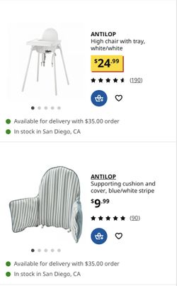 IKEA Baby High Chair With Cushion