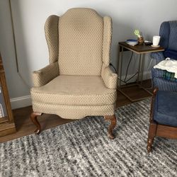 Queen Anne Style Wingback Chair 