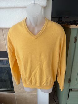 Club Room Estate Merino Wool V-Neck Sweater Yellow Men’s Medium