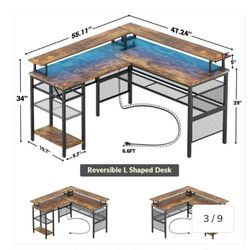 Work Desk W/ Led's USB And Power Plugs