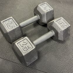 Iron Dumbbells 25 Lb Pair