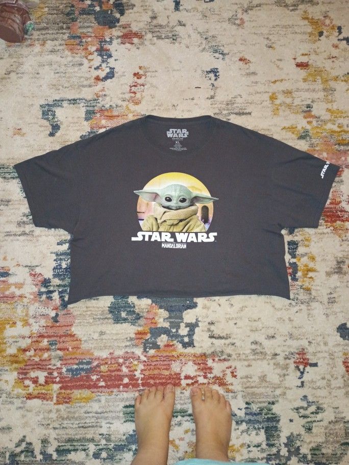 Star Wars Mandalorian Baby Yoda Crop Top Shirt
