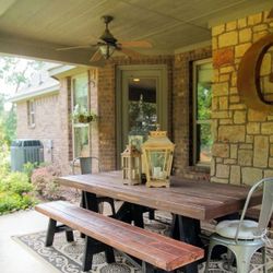 Custom Made Indoors And Outdoors Farmhouse Dining Tables.