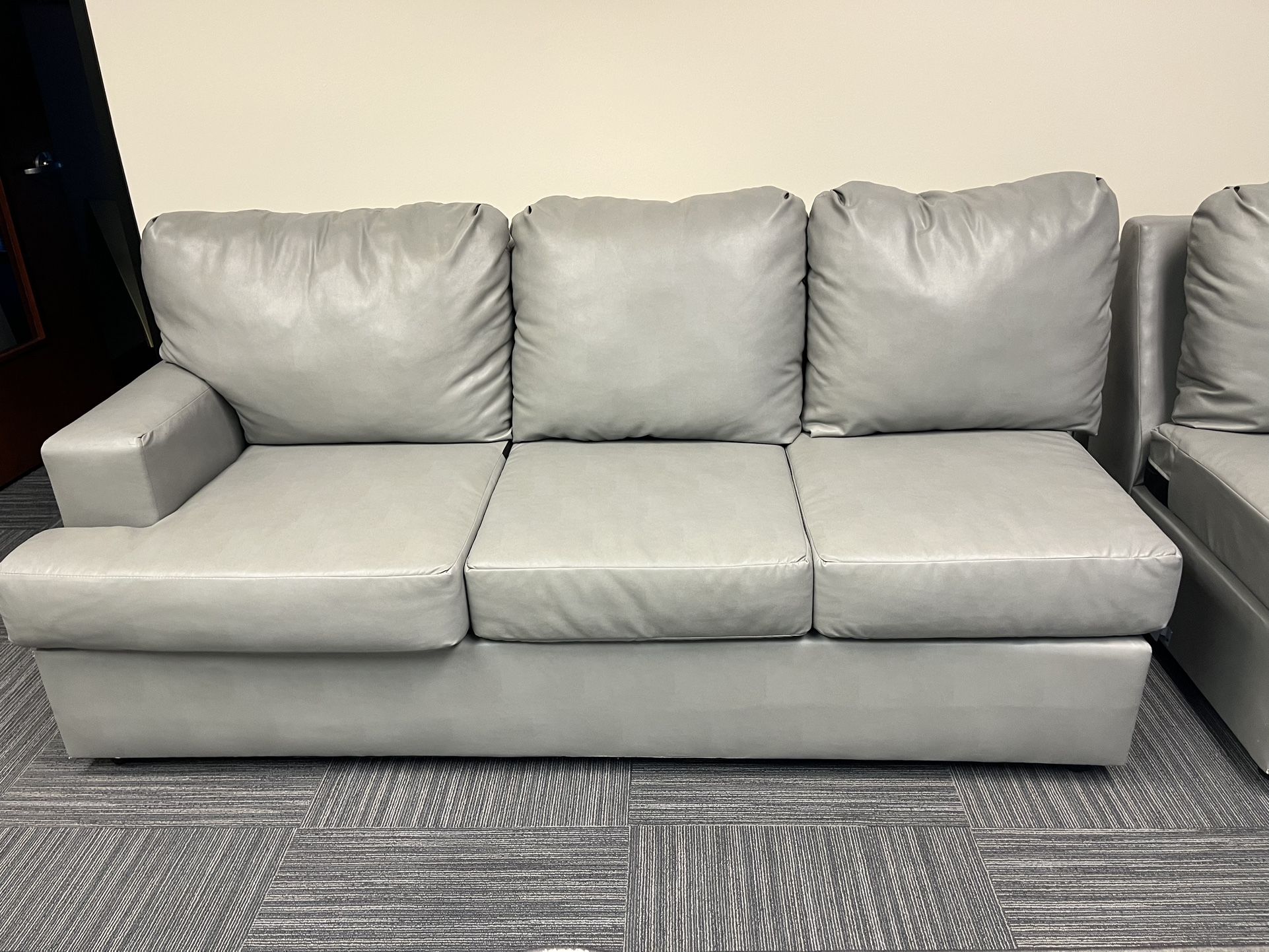 Grey Leather Sofa