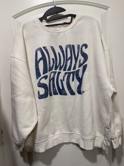 Women’s Size Large Roxy Brand “Always Salty” Graphic Sweatshirt - White
