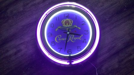 Crown Royal Neon Wall Clock