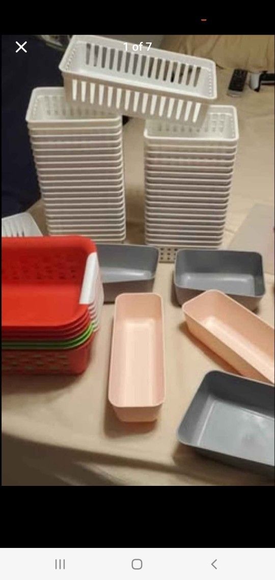 Like New Lots Of Storage Bins / Baskets Only Used 1 Time Only.