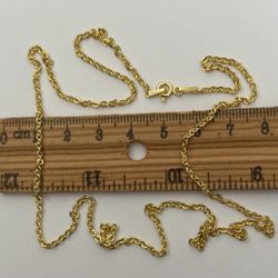 925 Silver 21.75” 2mm necklace link chain 18k yellow gold plated unisex brand new