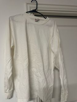 White Long Sleeve Crewneck T-Shirt