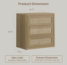 Oversized Rattan Nightstand Set of 2