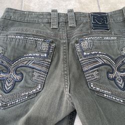 ROCK REVIVAL GREEN OLIVE SIZE 36x32