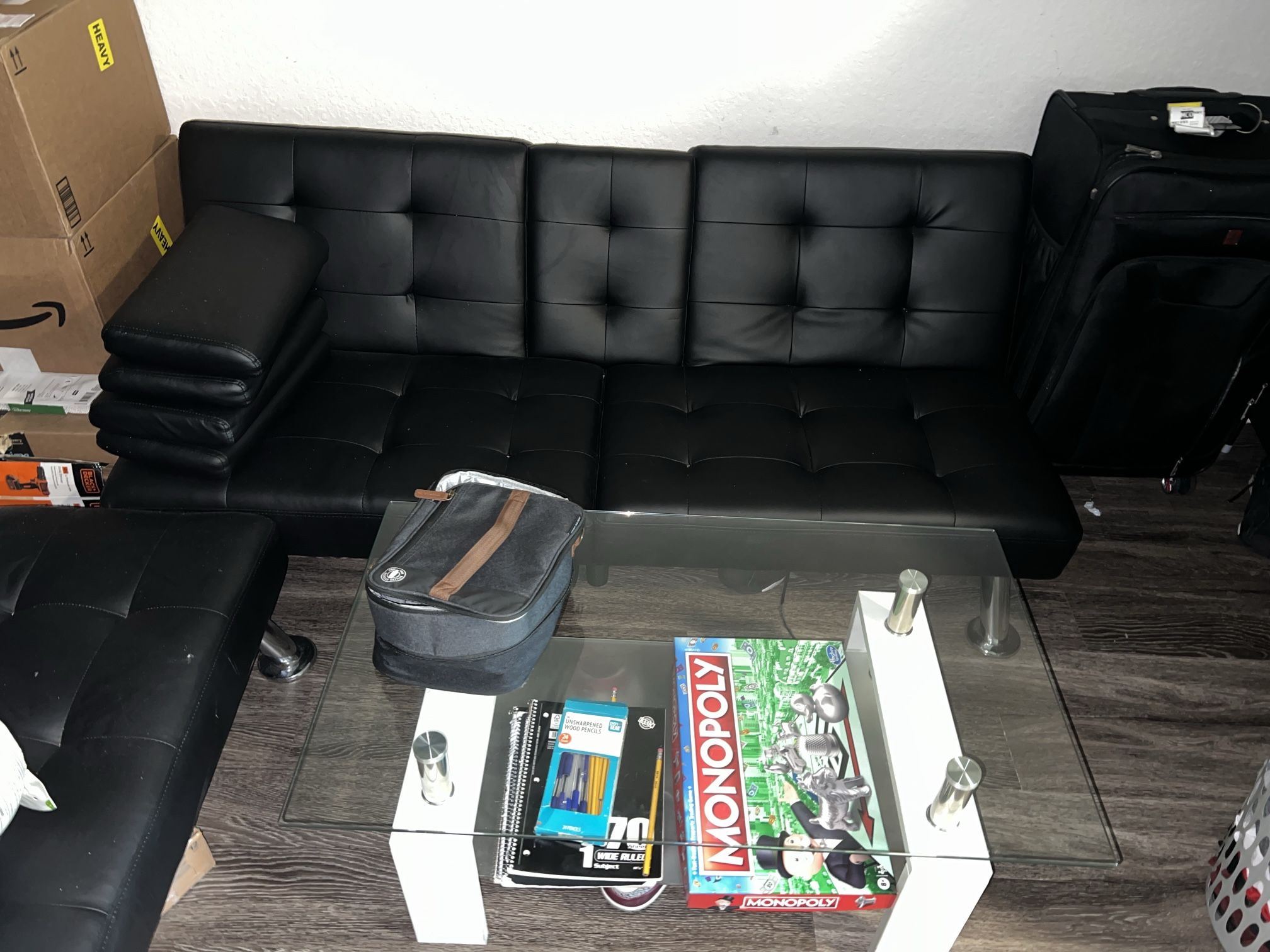 🛋️ Black Futon Sofa Bed – Clean, Comfy, and Ready to Relax