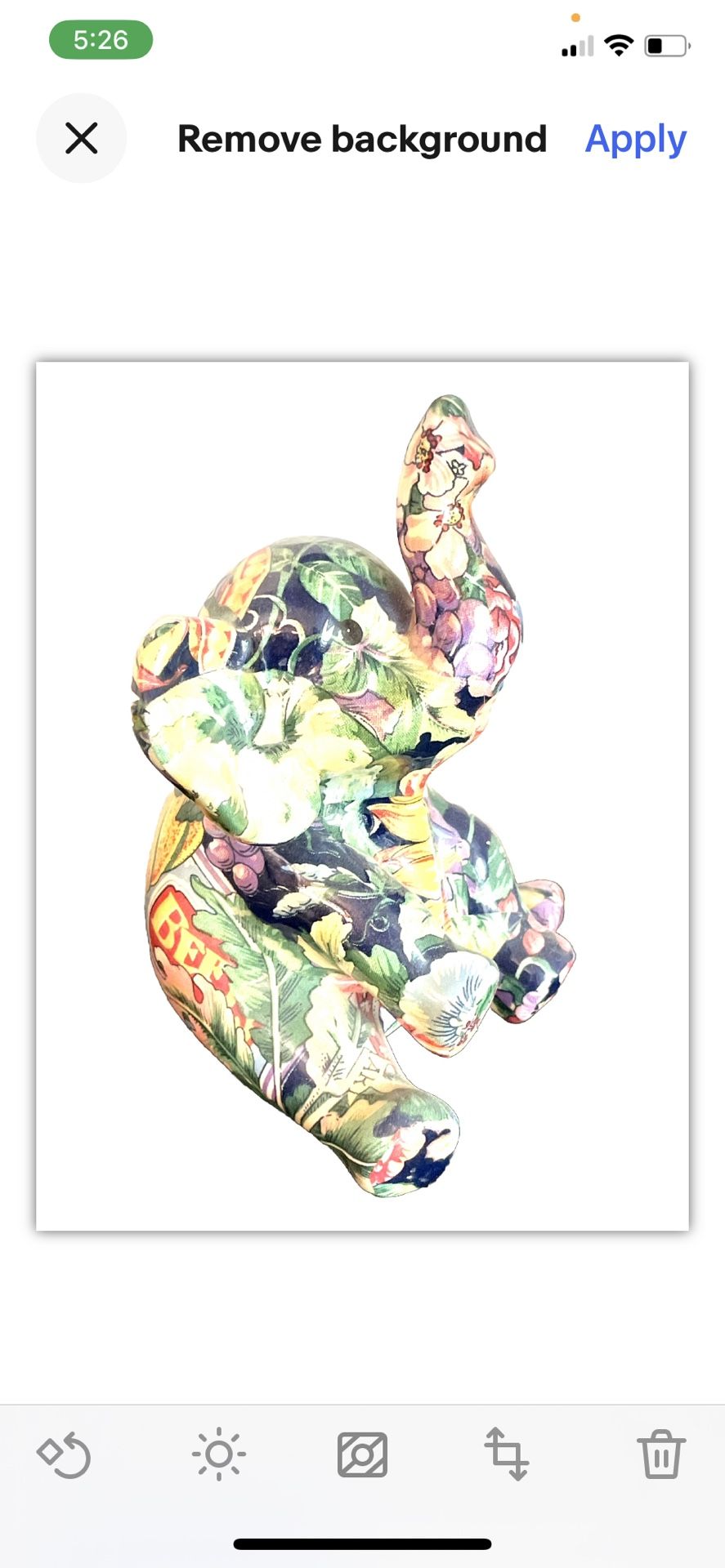 Lucky Floral Elephant Figurine