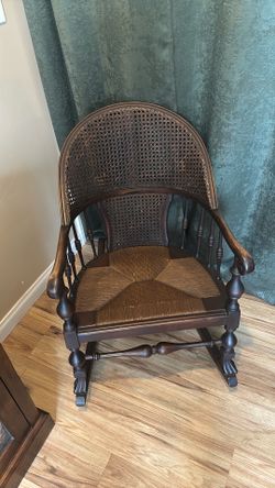 Antique Clawfoot Cane back Rocker