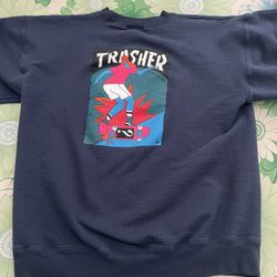 Thrasher Magazine Crewneck Sweatshirt Navy Size Medium