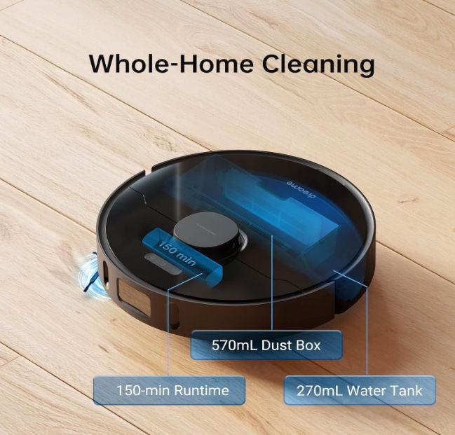 Dreametech L10 Pro Robot Vacuum and Mop, 4000Pa Strong Suction, 2.5h Runtime, Works with Alexa/Google Home/APP, 3D Obstacle Avoidance, Superb LiDAR Na